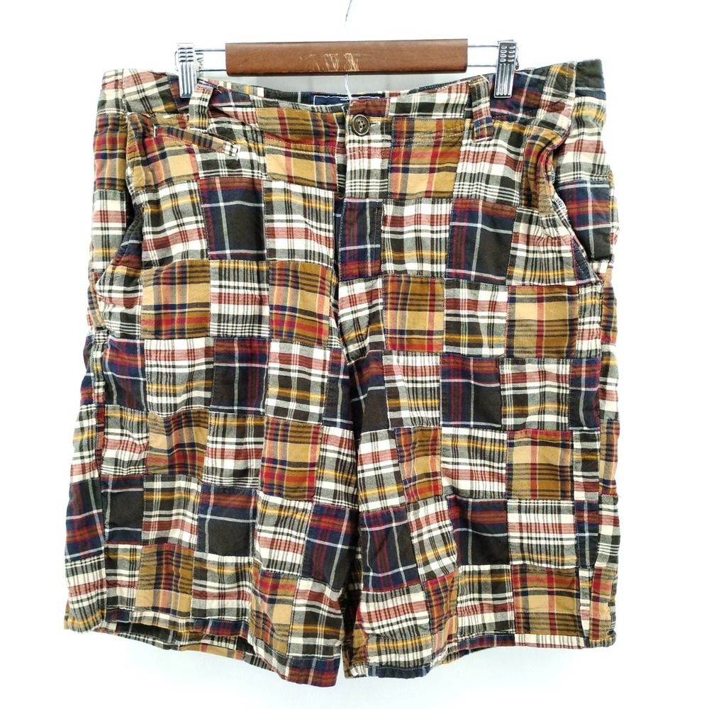 Duck Head Jeans Co. Men's 38 Madras Shorts Patchwork Plaid 90's Y2K Vintage